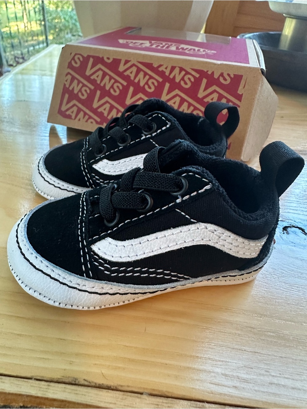 New Black and White Baby Vans Size 2